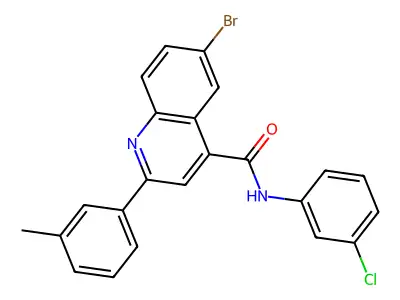 6-bromo-N-(3-chlorophenyl)-2-(3-methylphenyl)quinoline-4-carboxamide structure
