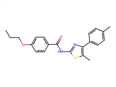 N-[5-methyl-4-(4-methylphenyl)-1,3-thiazol-2-yl]-4-propoxybenzamide structure