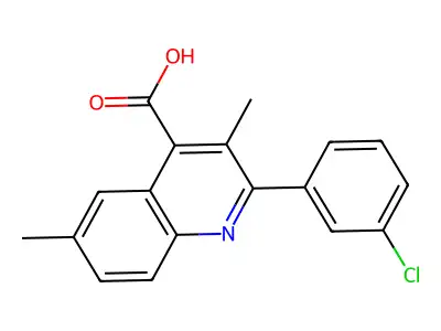 2-(3-Chlorophenyl)-3,6-dimethylquinoline-4-carboxylic acid structure