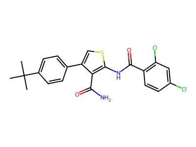 4-(4-Tert-butylphenyl)-2-[(2,4-dichlorobenzoyl)amino]thiophene-3-carboxamide structure