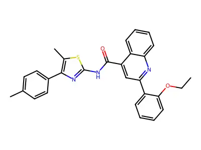 2-(2-ethoxyphenyl)-N-[5-methyl-4-(4-methylphenyl)-1,3-thiazol-2-yl]quinoline-4-carboxamide structure