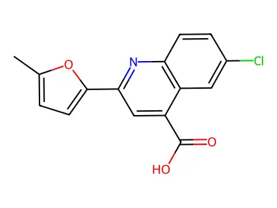 6-Chloro-2-(5-methyl-2-furyl)quinoline-4-carboxylic acid structure