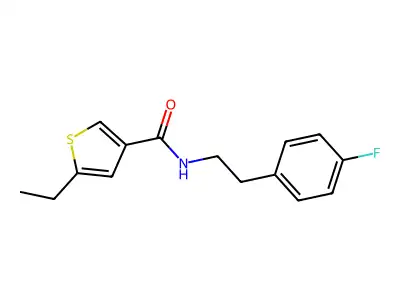 5-ethyl-N-[2-(4-fluorophenyl)ethyl]thiophene-3-carboxamide structure