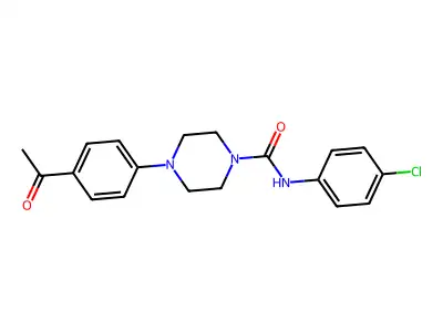 4-(4-acetylphenyl)-N-(4-chlorophenyl)piperazine-1-carboxamide structure