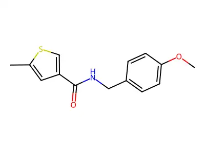 N-[(4-methoxyphenyl)methyl]-5-methylthiophene-3-carboxamide structure