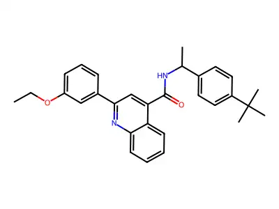 N-[1-(4-tert-butylphenyl)ethyl]-2-(3-ethoxyphenyl)quinoline-4-carboxamide structure