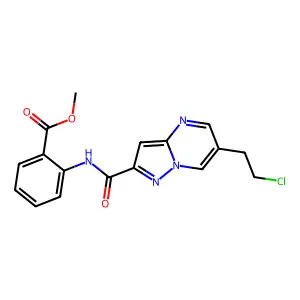 methyl 2-({[6-(2-chloroethyl)pyrazolo[1,5-a]pyrimidin-2-yl]carbonyl}amino)benzoate structure