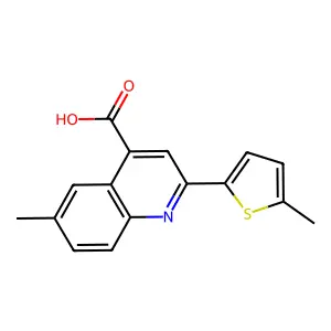 6-Methyl-2-(5-methylthiophen-2-yl)quinoline-4-carboxylic acid structure