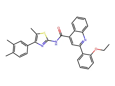 N-[4-(3,4-dimethylphenyl)-5-methyl-1,3-thiazol-2-yl]-2-(2-ethoxyphenyl)quinoline-4-carboxamide structure