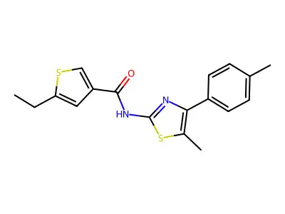 5-ethyl-N-[5-methyl-4-(4-methylphenyl)-1,3-thiazol-2-yl]thiophene-3-carboxamide structure
