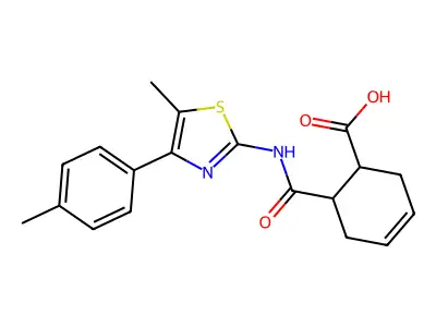 6-[[5-methyl-4-(4-methylphenyl)-1,3-thiazol-2-yl]carbamoyl]cyclohex-3-ene-1-carboxylic Acid structure
