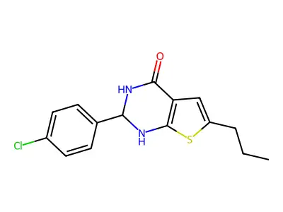 2-(4-chlorophenyl)-6-propyl-2,3-dihydrothieno[2,3-d]pyrimidin-4(1H)-one structure
