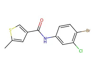 N-(4-bromo-3-chlorophenyl)-5-methylthiophene-3-carboxamide structure