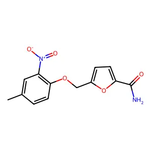 5-({2-Nitro-4-methylphenoxy}methyl)-2-furamide structure