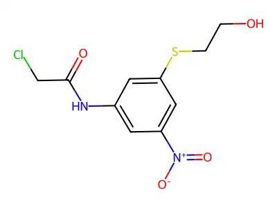2-chloro-N-{3-[(2-hydroxyethyl)sulfanyl]-5-nitrophenyl}acetamide structure