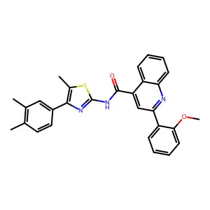 N-[4-(3,4-dimethylphenyl)-5-methyl-1,3-thiazol-2-yl]-2-(2-methoxyphenyl)quinoline-4-carboxamide structure