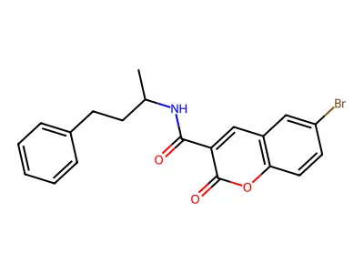6-bromo-2-oxo-N-(4-phenylbutan-2-yl)chromene-3-carboxamide structure