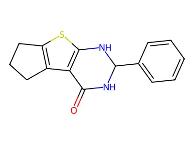 2-phenyl-1,2,3,5,6,7-hexahydro-4H-cyclopenta[4,5]thieno[2,3-d]pyrimidin-4-one structure