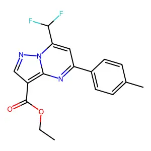 ethyl 7-(difluoromethyl)-5-(4-methylphenyl)pyrazolo[1,5-a]pyrimidine-3-carboxylate structure