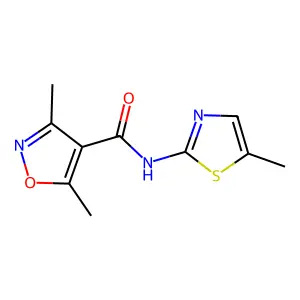 3,5-dimethyl-N-(5-methyl-1,3-thiazol-2-yl)-1,2-oxazole-4-carboxamide structure