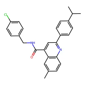 N-[(4-chlorophenyl)methyl]-6-methyl-2-(4-propan-2-ylphenyl)quinoline-4-carboxamide structure