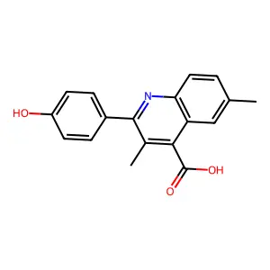 2-(4-Hydroxyphenyl)-3,6-dimethylquinoline-4-carboxylic acid structure