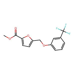 Methyl 5-{[3-(trifluoromethyl)phenoxy]methyl}-2-furoate structure