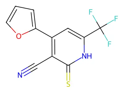 4-(2-Furyl)-2-mercapto-6-(trifluoromethyl)nicotinonitrile structure