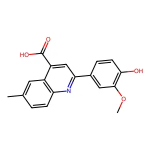 2-(4-Hydroxy-3-methoxyphenyl)-6-methylquinoline-4-carboxylic acid structure
