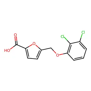 5-((2,3-Dichlorophenoxy)methyl)-2-furancarboxylic acid structure