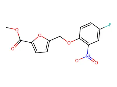 Methyl 5-[(4-fluoro-2-nitrophenoxy)methyl]furan-2-carboxylate structure