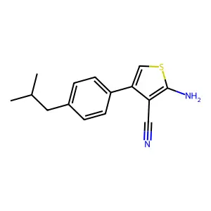 2-Amino-4-(4-isobutylphenyl)thiophene-3-carbonitrile structure