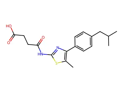 4-{[4-(4-Isobutylphenyl)-5-methyl-1,3-thiazol-2-YL]amino}-4-oxobutanoic acid structure