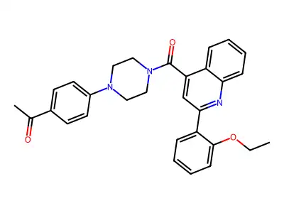 1-[4-[4-[2-(2-Ethoxyphenyl)quinoline-4-carbonyl]piperazin-1-yl]phenyl]ethanone structure