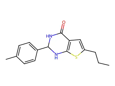 2-(4-methylphenyl)-6-propyl-2,3-dihydrothieno[2,3-d]pyrimidin-4(1H)-one structure