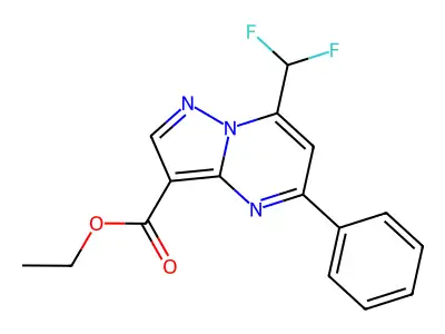 Ethyl 7-(difluoromethyl)-5-phenylpyrazolo[1,5-a]pyrimidine-3-carboxylate structure