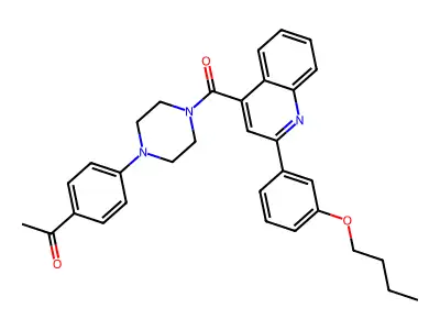 1-[4-[4-[2-(3-Butoxyphenyl)quinoline-4-carbonyl]piperazin-1-yl]phenyl]ethanone structure