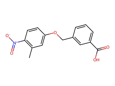 3-[(3-Methyl-4-nitrophenoxy)methyl]benzoic acid structure