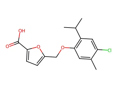 5-[(4-Chloro-2-isopropyl-5-methylphenoxy)methyl]-2-furoic acid structure