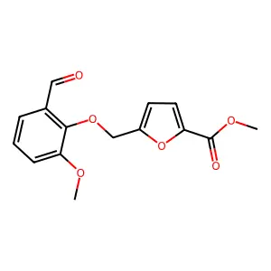Methyl 5-[(2-formyl-6-methoxyphenoxy)methyl]furan-2-carboxylate structure