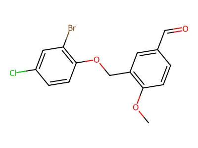 3-[(2-Bromo-4-chlorophenoxy)methyl]-4-methoxybenzaldehyde structure
