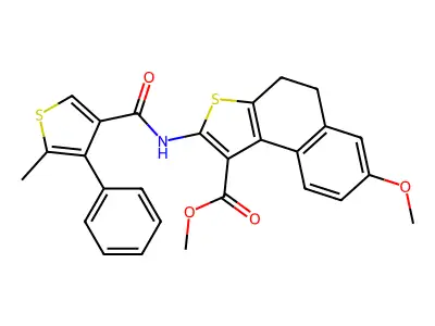 METHYL 7-METHOXY-2-(5-METHYL-4-PHENYLTHIOPHENE-3-AMIDO)-4H,5H-NAPHTHO[2,1-B]THIOPHENE-1-CARBOXYLATE structure