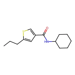 N-cyclohexyl-5-propylthiophene-3-carboxamide structure