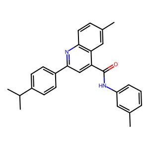 6-methyl-N-(3-methylphenyl)-2-(4-propan-2-ylphenyl)quinoline-4-carboxamide structure