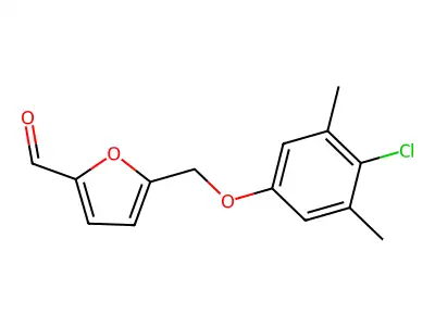 5-[(4-Chloro-3,5-dimethylphenoxy)methyl]furan-2-carbaldehyde structure