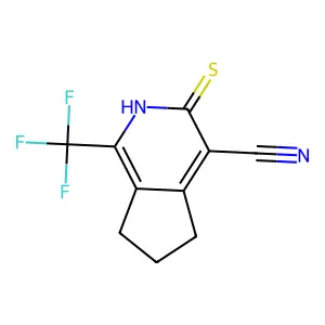 3-thioxo-1-(trifluoromethyl)-3,5,6,7-tetrahydro-2H-cyclopenta[c]pyridine-4-carbonitrile structure