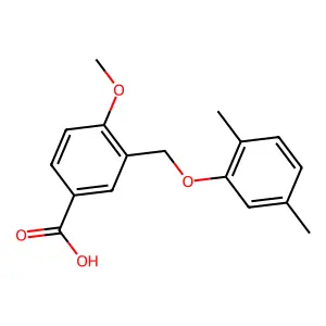 3-[(2,5-Dimethylphenoxy)methyl]-4-methoxybenzoic acid structure