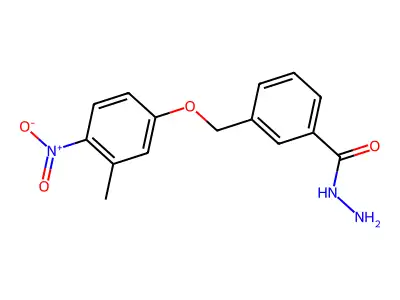 3-[(3-Methyl-4-nitrophenoxy)methyl]benzohydrazide structure