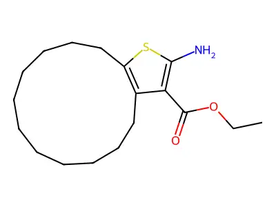 ethyl 2-amino-5,6,7,8,9,10,11,12,13,14-decahydro-4H-cyclotrideca[b]thiophene-3-carboxylate structure