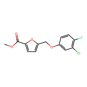 Methyl 5-((3-chloro-4-fluorophenoxy)methyl)-2-furancarboxylate structure